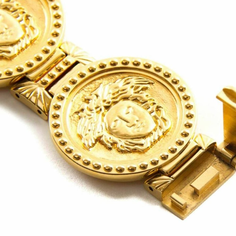 Authentic Gianni Versace Signature Medusa Gold Plated Coin Watch - Picture 6 of 10